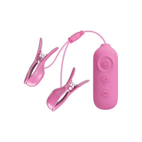 Pretty Love Romantic Wave II Vibrating Nipple Clip - Pink