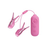 Pretty Love Romantic Wave II Vibrating Nipple Clip - Pink