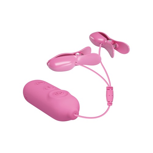 Pretty Love Romantic Wave II Vibrating Nipple Clip - Pink