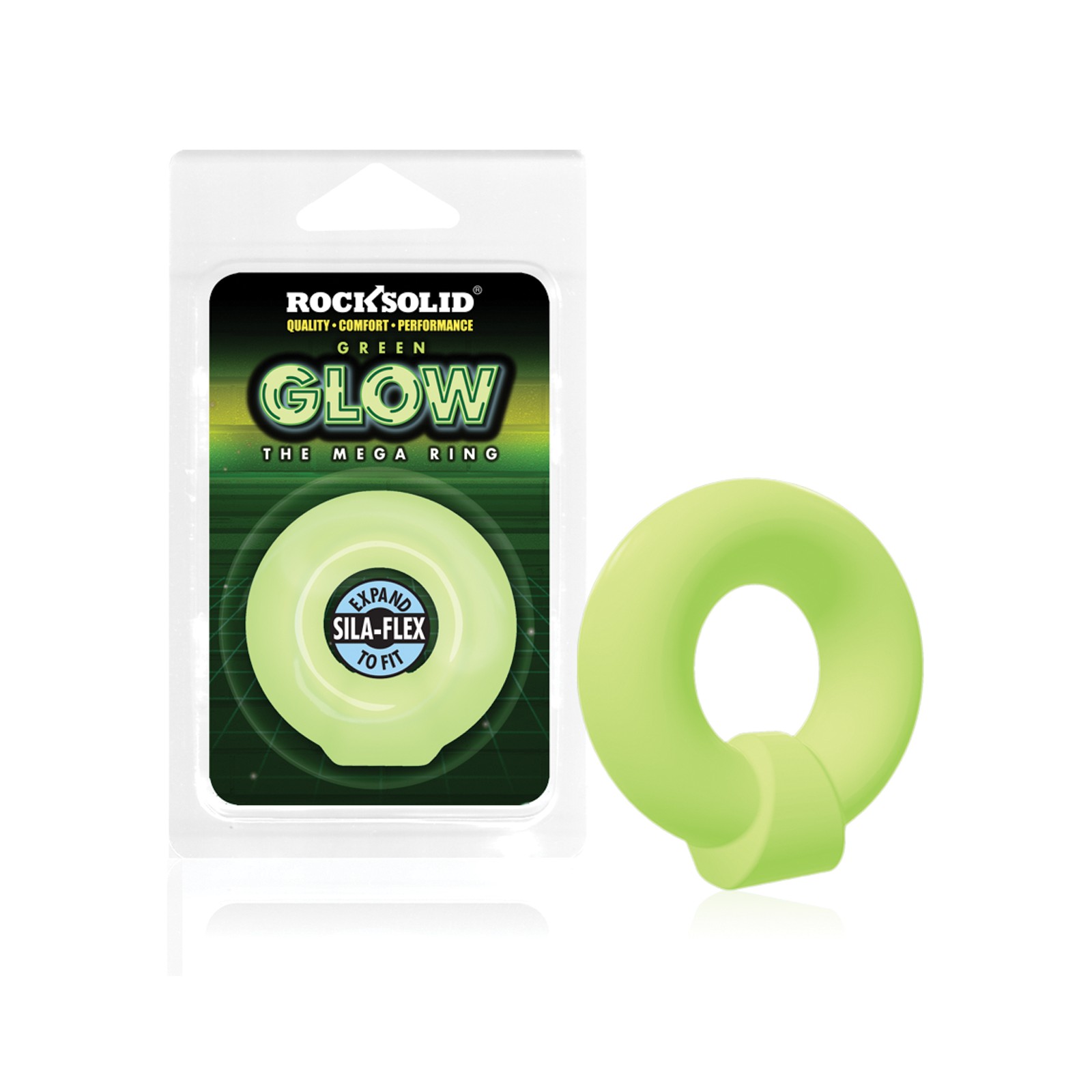 Rock Solid Glow in the Dark Mega Ring Green