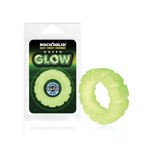 Anillo Glow in the Dark Rock Solid Tire Verde