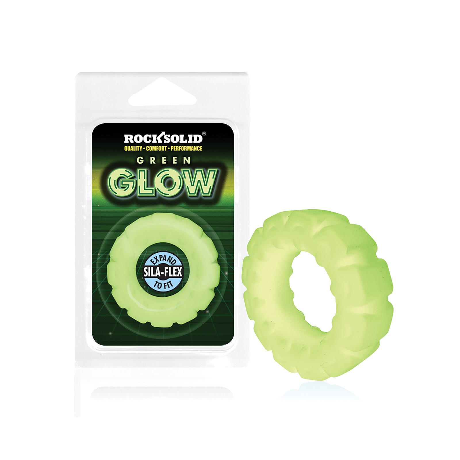 Anillo Glow in the Dark Rock Solid Tire Verde