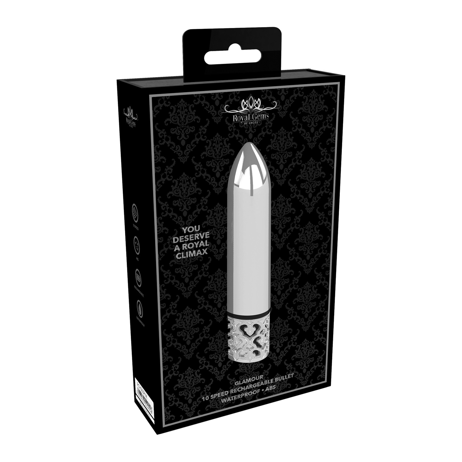 Shots Royal Gem Glamour Rechargeable Bullet - Silver - Adult Toy