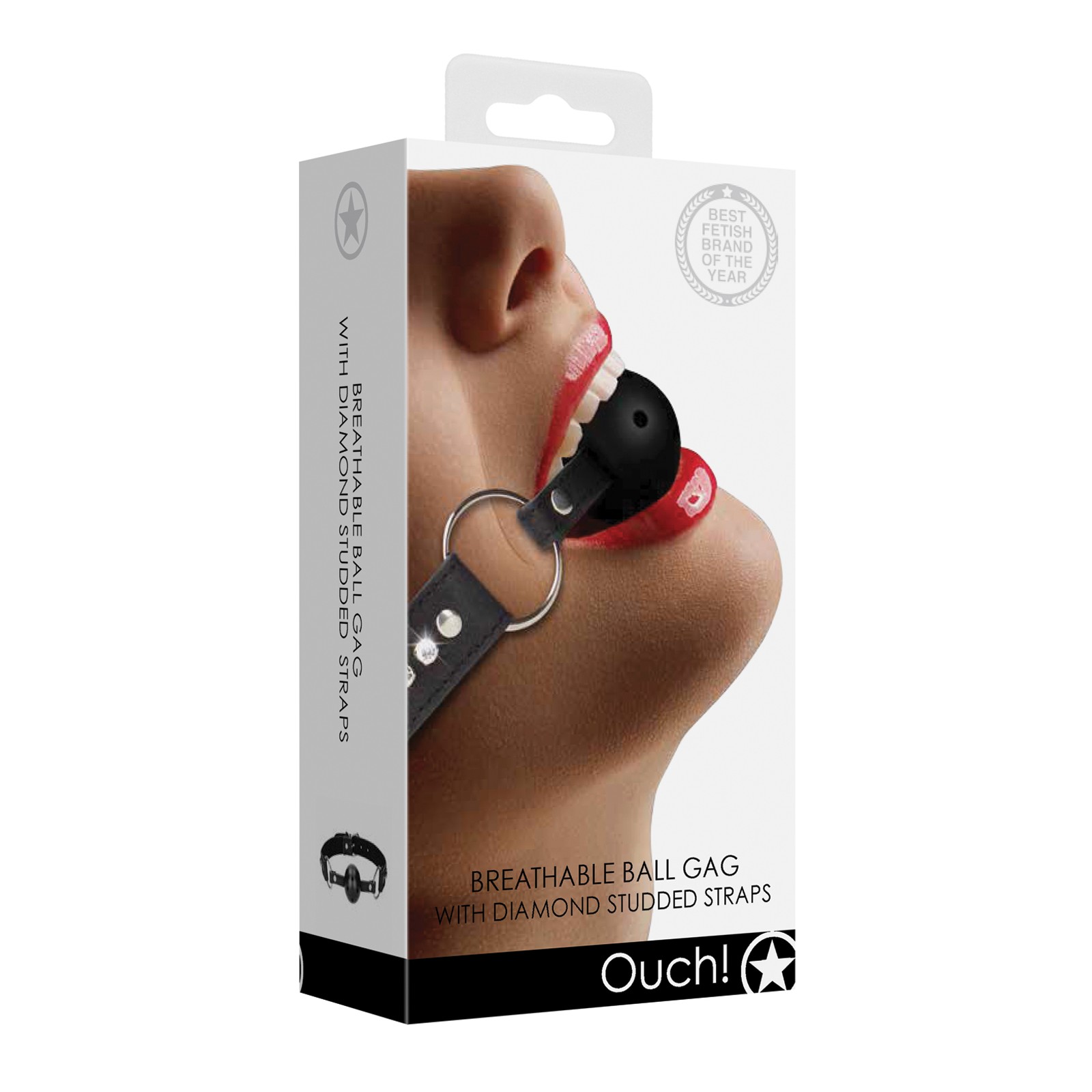 Shots Ouch Diamond Breathable Ball Gag Black