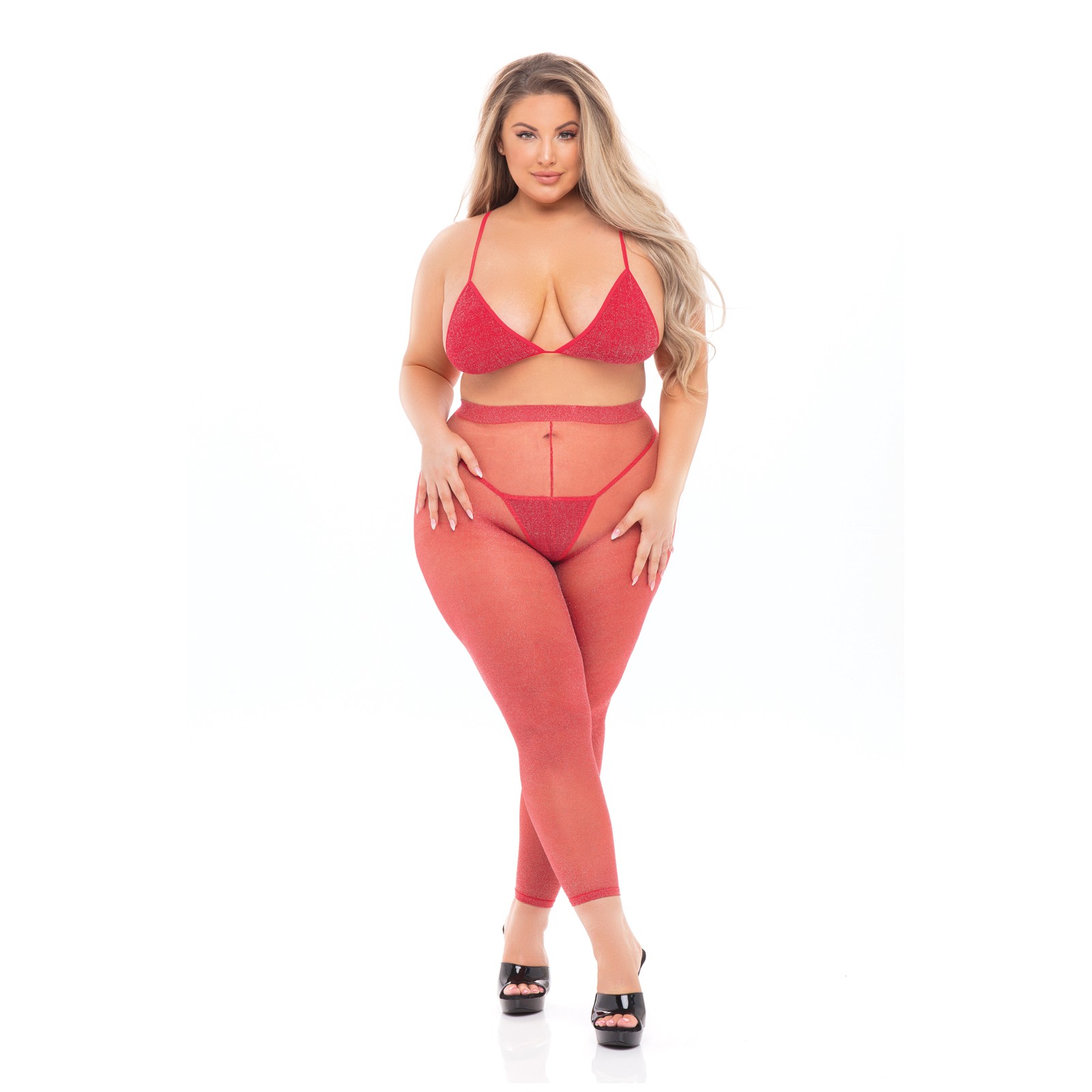 Pink Lipstick Tall Order Bra Top & Leggings Set