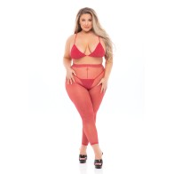 Pink Lipstick Tall Order Bra Top & Leggings Set