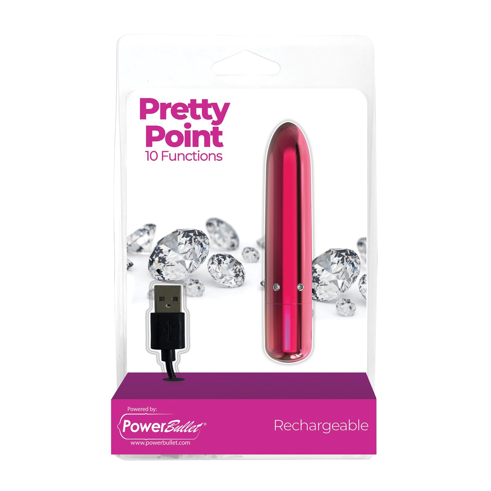 Pretty Point Pink Bullet Vibrator 10 Functions