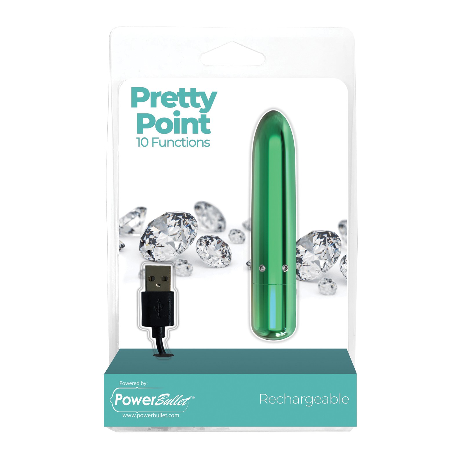 Pretty Point Rechargeable Bullet Vibrator Teal