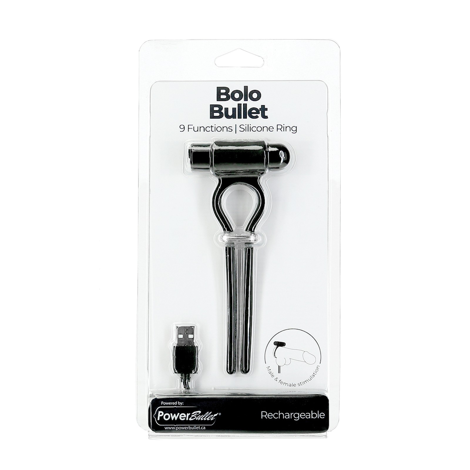 Bolo Bullet Vibrating Cock Tie Black