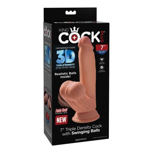 King Cock Plus 7" Pene de Triple Densidad Beige