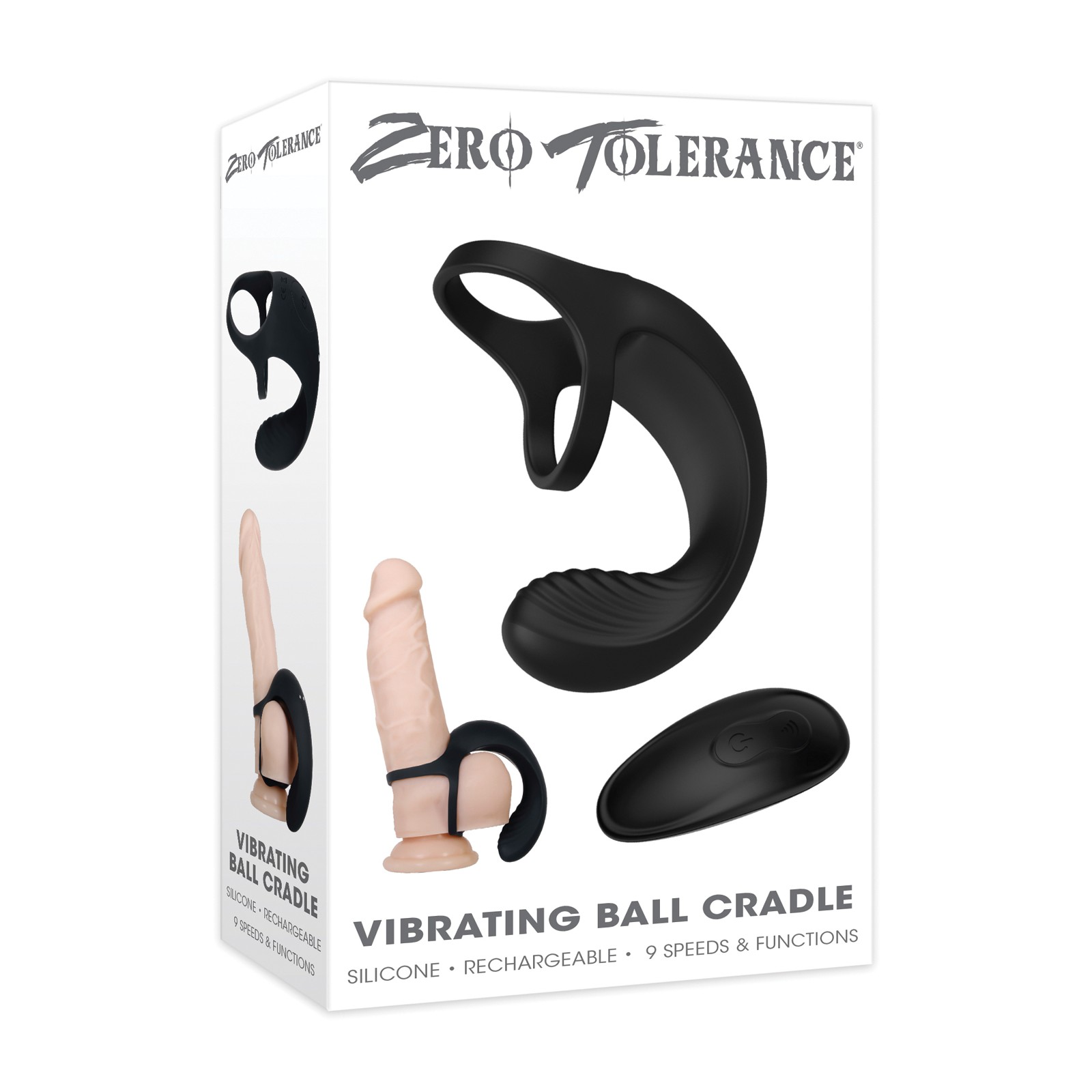 Zero Tolerance Vibrating Ball Cradle with Remote - Black