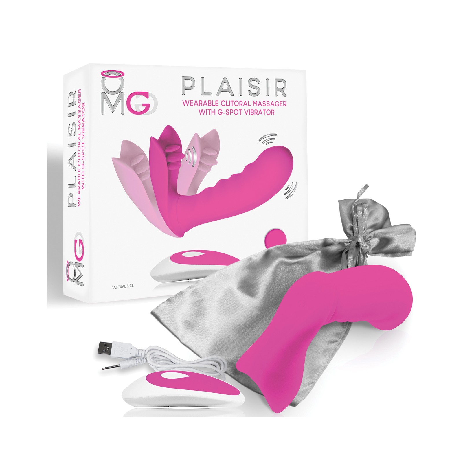 OMG Plaisir Wearable Clitoral Massager G-Spot Vibrator - Pink