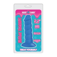 Dildo de Silicona Rock Candy Suga Daddy de 5.5 Pulgadas - Azul