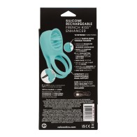 Couple's Enhancers Silicone Rechargeable French Kiss Teal