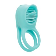 Couple's Enhancers Silicone Rechargeable French Kiss Teal