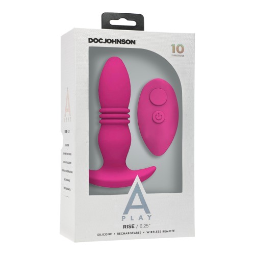 Plug Anal de Silicona Recargable A Play Rise con Control Remoto Rosa