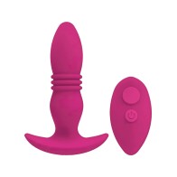 A Play Rise Rechargeable Silicone Anal Plug with Remote Pink