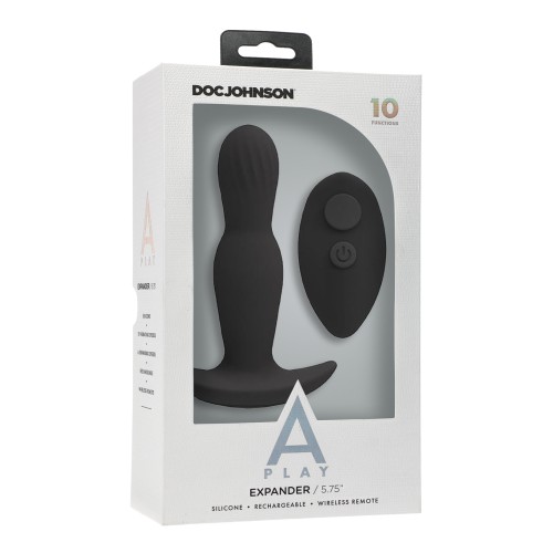 Plug Anal Expandible Silicona Recargable A-Play con Control Remoto - Negro