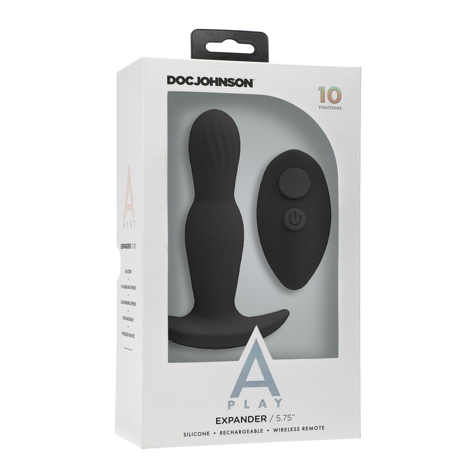 A-Play Expander Rechargeable Silicone Anal Plug with Remote - Black