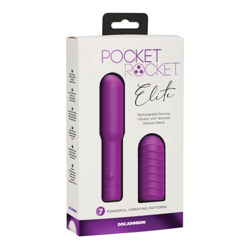 Pocket Rocket Elite Rechargeable Removable Sleeve Purple