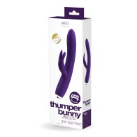 Vibrador Doble Recargable VeDO Thumper Bunny - Púrpura Oscuro