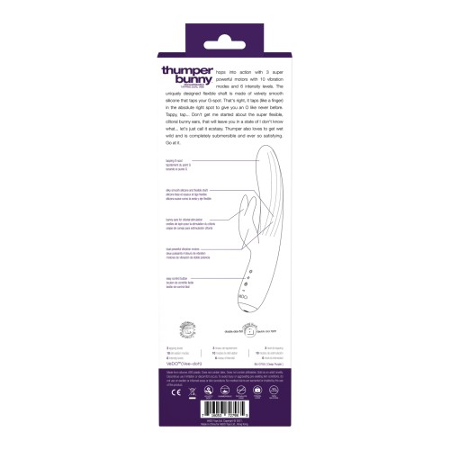 VeDO Thumper Bunny Rechargeable Dual Vibe - Deep Purple