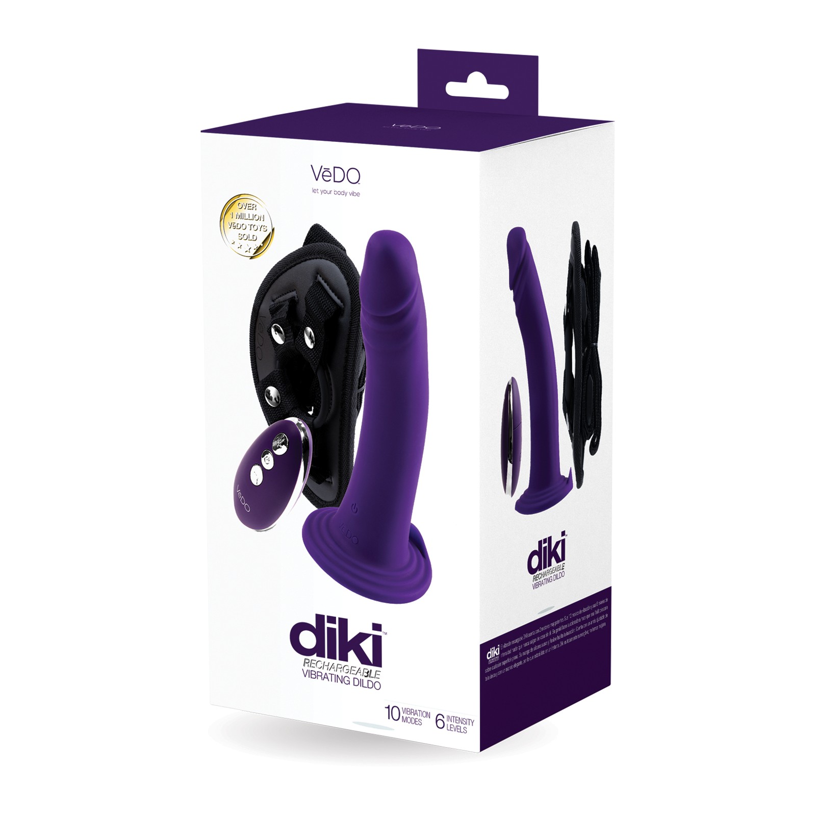 Dildo Vibrador Recargable VeDO Diki - Púrpura Profundo