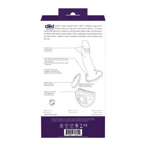 VeDO Diki Rechargeable Vibrating Dildo - Deep Purple