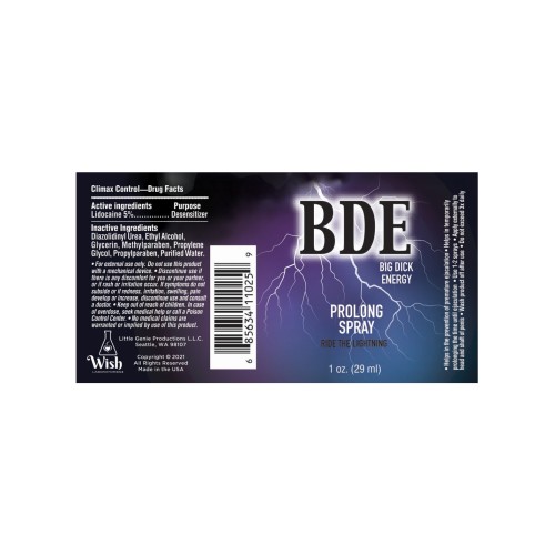 Spray BDE Prolong para Rendimiento Duradero