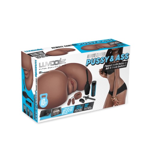 Luvdollz Remote Control Pussy Ass Rechargeable Mocha - Realistic Pleasure