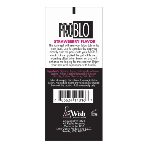 Pro Blo Oral Pleasure Gel - Strawberry Flavor