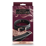 Bondage Couture Collar & Leash - Black