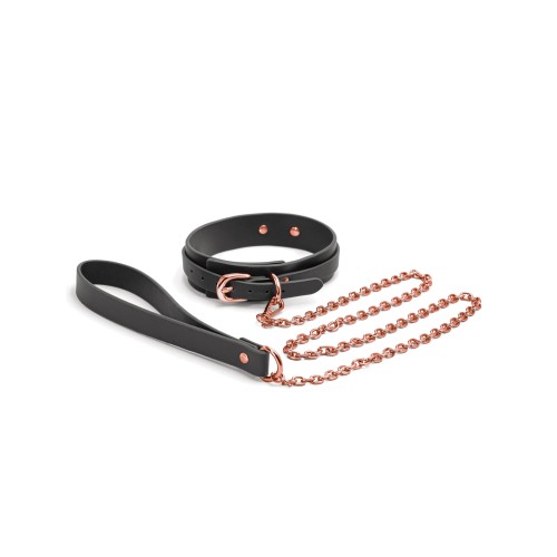 Bondage Couture Collar & Leash - Black