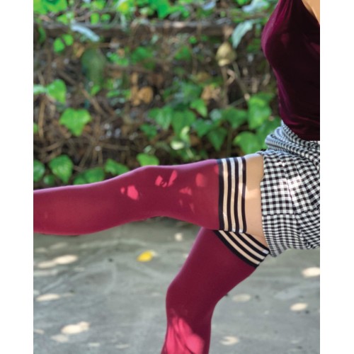 Kixies Cranberry Thigh Highs Size A