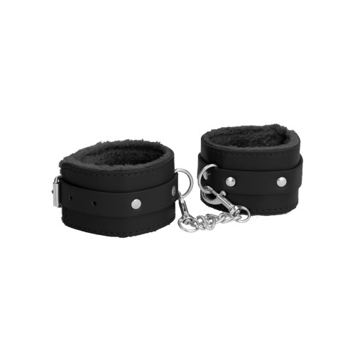 Shots Ouch Plush Leather Ankle Cuffs - Black