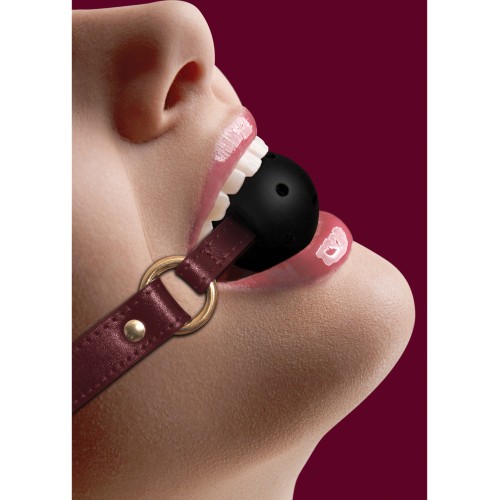 Shots Ouch Halo Breathable Ball Gag Burgundy