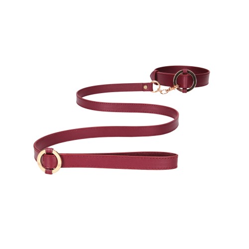 Shots Ouch Halo Collar Leash Burgundy