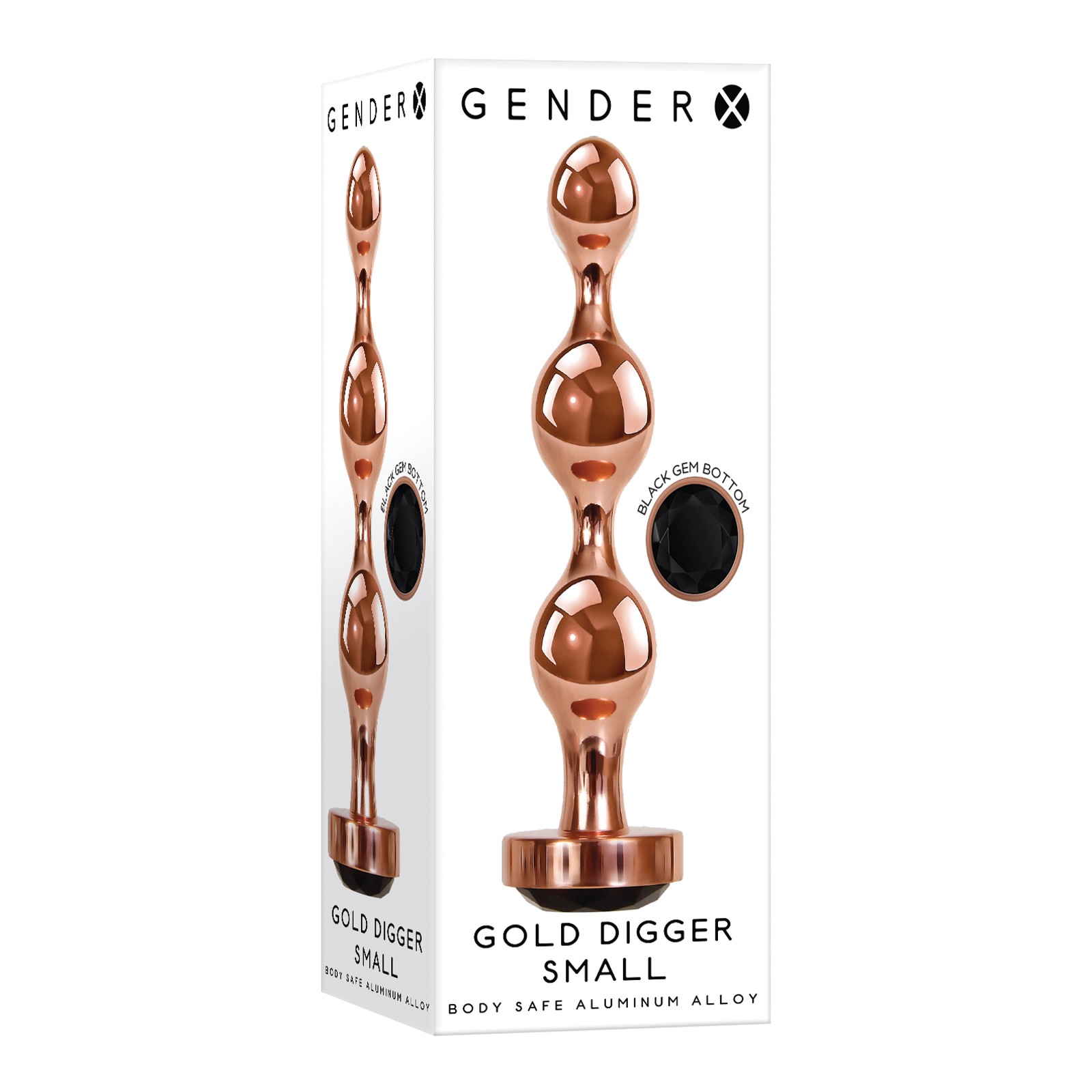 Gender X Gold Digger Small Plug - Rose Gold and Black