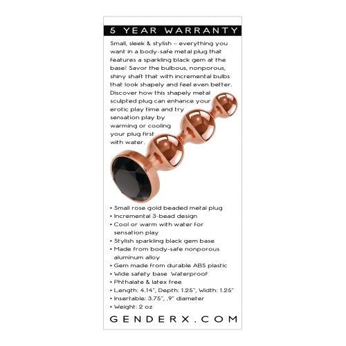 Gender X Gold Digger Small Plug - Rose Gold and Black