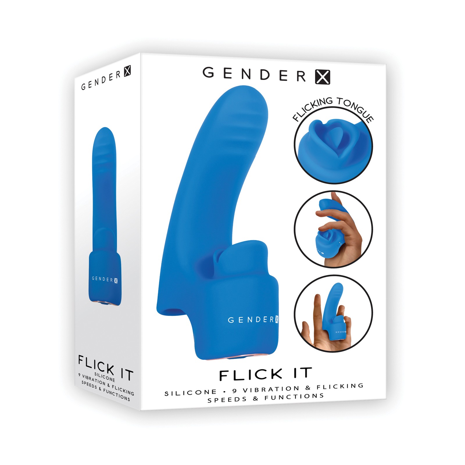 Gender X Flick It - Vibrador de Dedo Azul