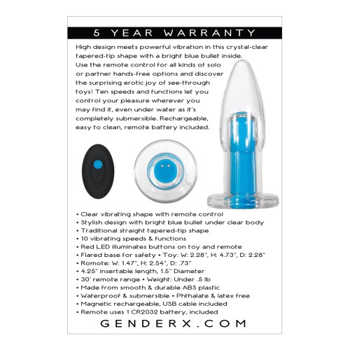 Vibrador Gender X Azul Eléctrico Control Remoto