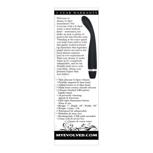 Evolved Skinny G Spot Vibrator Black