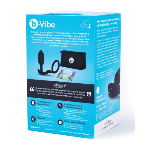 b-Vibe Anillo Vibrante Snug Tug Mediano Negro