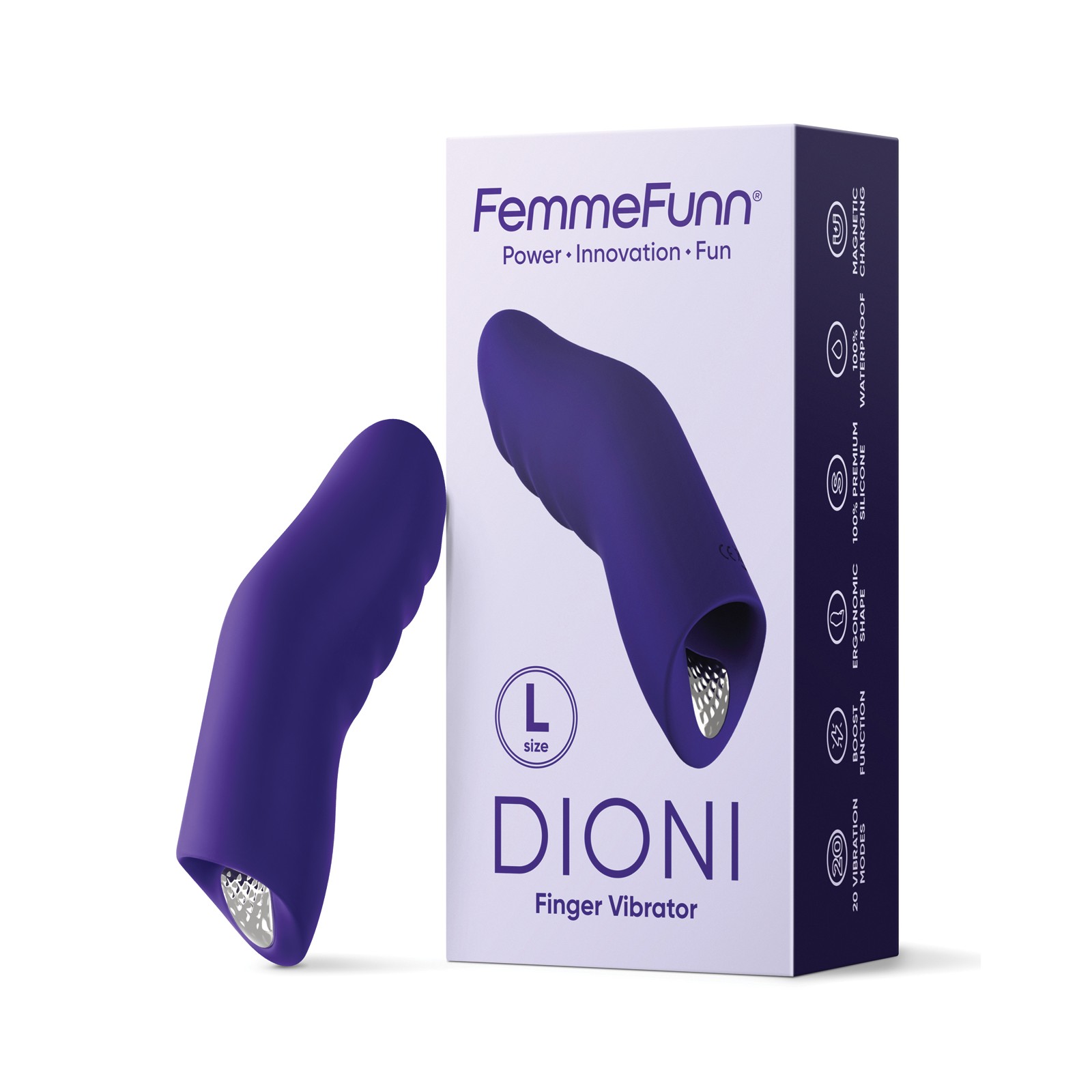 Dioni Vibrador de Dedo Llevable - Púrpura Oscuro