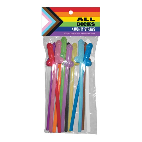 All Dicks Naughty Straws Pack of 11