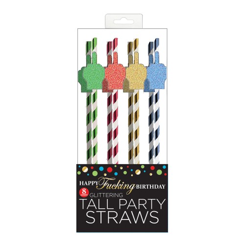 Happy Fucking Birthday Tall Straws Pack of 8