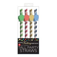 Happy Fucking Birthday Tall Straws Pack of 8