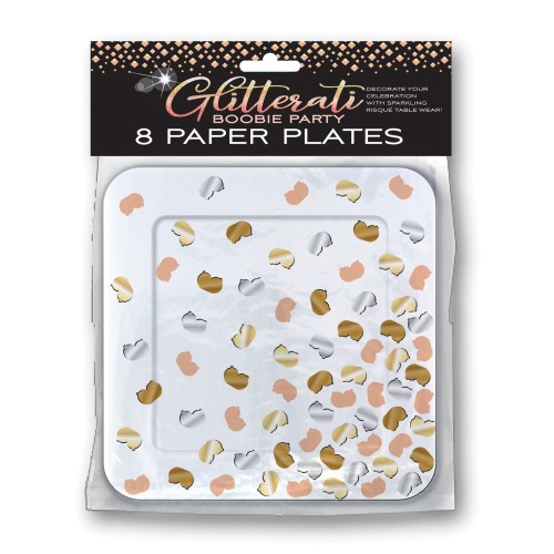 Glitterati Boobie Party Plates - 8 Pack