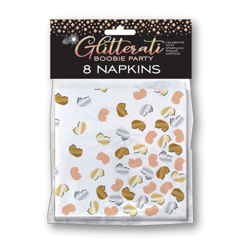 Glitterati Boobie Party Napkins 8 Pack