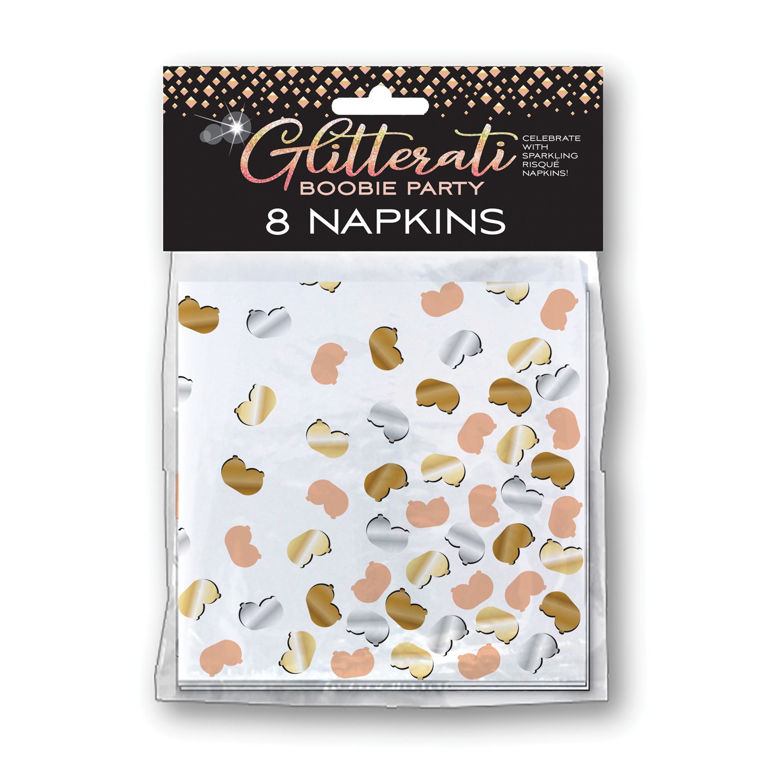 Glitterati Boobie Party Napkins 8 Pack